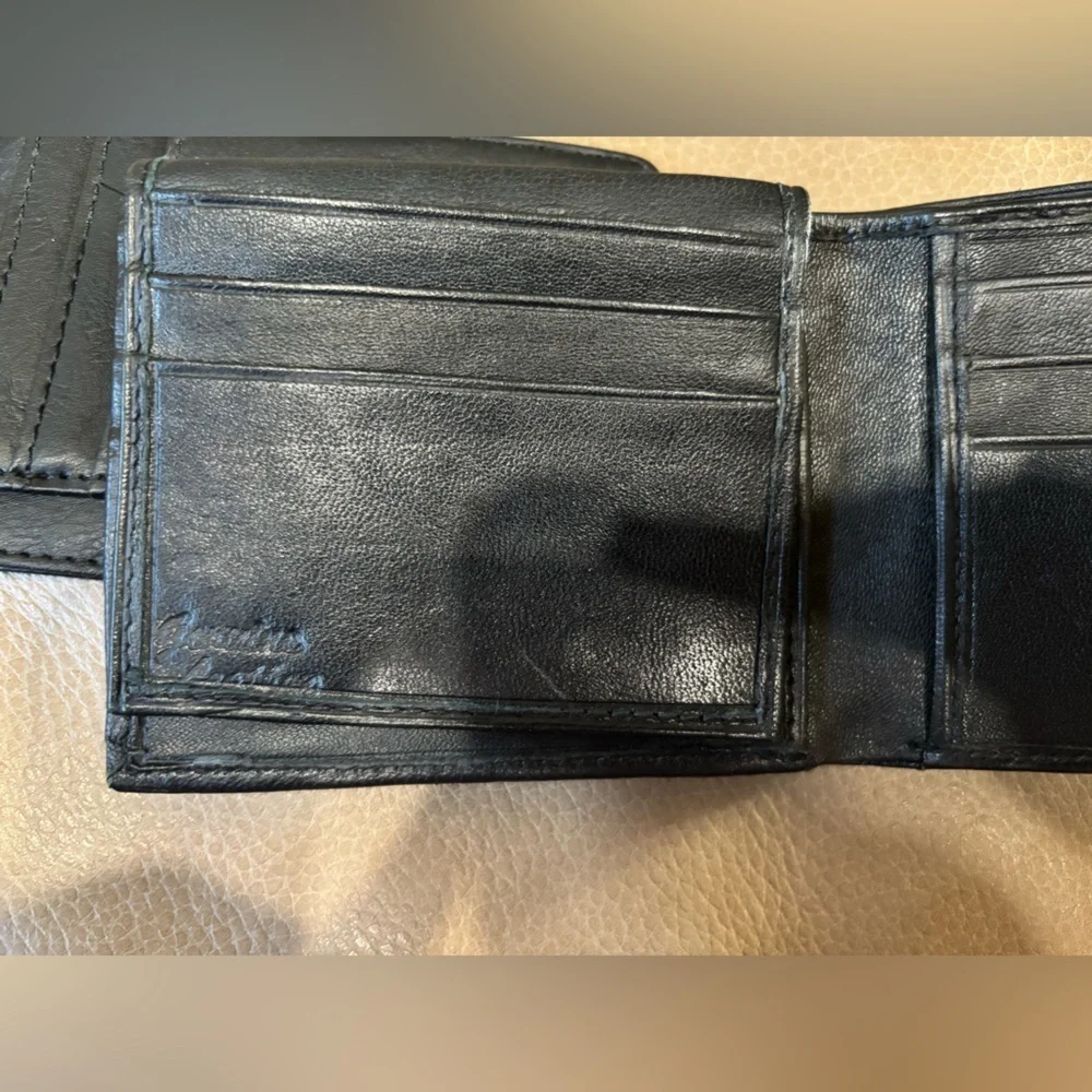 Genuine leather Black Wallet Set